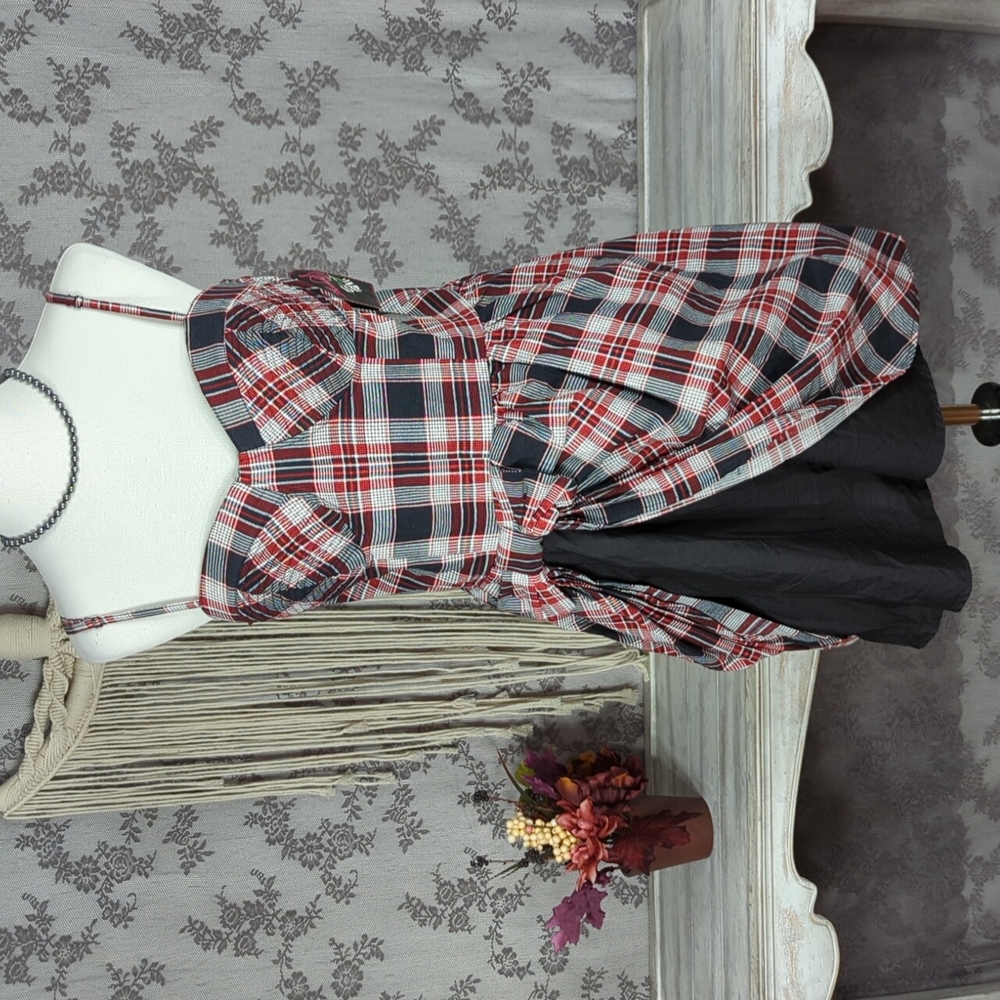 Hot Topic Threads Plaid Bustier Dress NWT Visual KEI, Punk Y2K 2000s